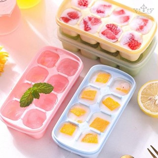 【FUNWD】Ice Cube Easy Press To Release Easy To Clean Reusable Silicone With Lid