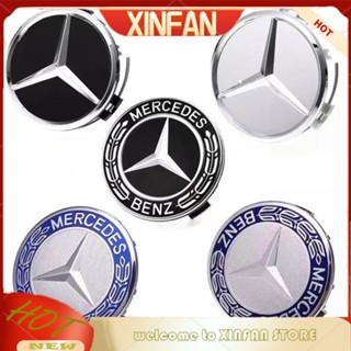 Xinfan ฝาครอบดุมล้อรถยนต์ 75 มม. 60 มม. แบบเปลี่ยน สําหรับ Mercedes-Benz 4 ชิ้น