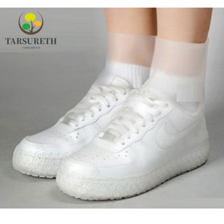 Tarsureth รองเท้าบูท กันฝน TPE กันลื่น สีขาว 1 คู่