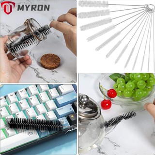 Myron แปรงทําความสะอาดขวดน้ํา หลอดไนล่อน สเตนเลส 2 สี อเนกประสงค์ 2 ชิ้น