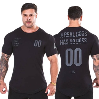 Summer Exercise T-shirt Mens Muscle Workout Brothers Casual Slim-Fitting Loose Breathable round Neck Short-Sleeved Bottoming Shirt Top iAfq