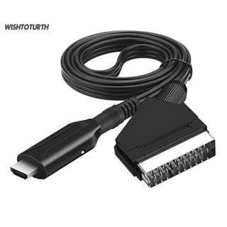 ☼Wt สายเคเบิลแปลงเสียง HDMI 1080P พลาสติก แบบพกพา สําหรับ PAL