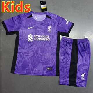 เสื้อฟุตบอล Liverpool Third สีม่วง สําหรับเด็ก 2023
