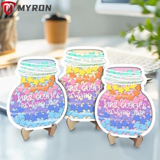 Myron Tokens ขวดโหลไม้ รูปดาว สีพาสเทล สําหรับเด็ก