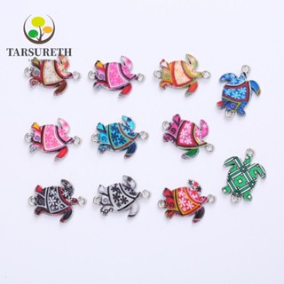 Tarsureth จี้อัลลอย รูปเต่า 2 หลุม 10 สี สําหรับงานฝีมือ 60 ชิ้น