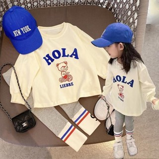 Childrens clothes Spring New Girls suit Baby Foreign Cotton soft clothes Childrens Fashion Leisure T-shirts two sets