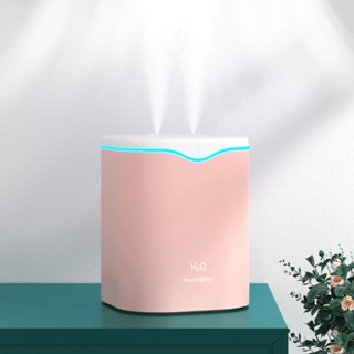 Home&amp;Gardening USB Humidifier สเปรย์คู่เงียบความจุขนาดใหญ่ Mist แบบพกพา พร้อมไฟกลางคืนสำหรับห้องนอนสำนักงาน