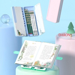 Daron กล่องดินสอ ขาตั้งหนังสือ น้ําหนักเบา ทนทาน ปรับได้ สําหรับนักเรียน เครื่องเขียน การประดิษฐ์ตัวอักษร สมุดวาดภาพ สมุดทําอาหาร ที่วางหนังสือ