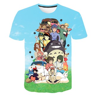 ขายดี เสื้อยืดลําลอง แขนสั้น คอกลม พิมพ์ลายการ์ตูน Totoro 3D แฟชั่นฤดูร้อน สไตล์ญี่ปุ่น สําหรับเด็กผู้ชาย ผู้หญิง