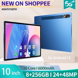 ☼Wt แท็บเล็ต Deca Core 10 นิ้ว 2560x1600 แรม 8GB รอม 256GB WiFi สําหรับ Android 120 HD เข้ากันได้กับ USB แท็บเล็ตส่วนตัว สําหรับการแชทวิดีโอ 1 ชุด