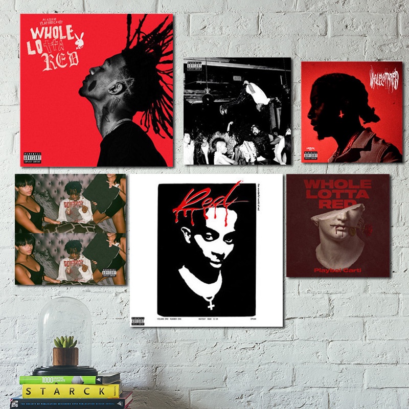 โปสเตอร์อัลบั้มเพลง Playboi carti Star สไตล์ฮิปฮอป 40x40 ซม. สําหรับเก็บสะสม