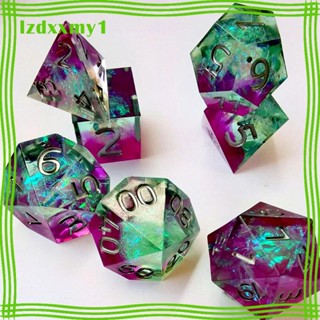 [ ลูกเต๋าเรซิ่น D8 D10 D% D12 D20 สีฟ้า สําหรับความสวยงาม