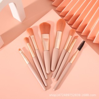 Spot second hair# ins macaron 8 travel brush blush brush eyebrow brush lip brush mini portable makeup brush set makeup beginner 8cc
