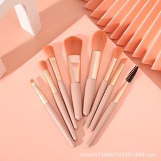 Spot second hair# ins macaron 8 travel brush blush brush eyebrow brush lip brush mini portable makeup brush set makeup beginner 8cc