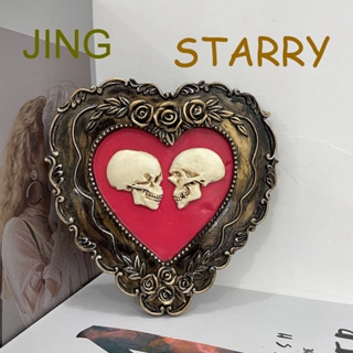 Starry ฟิกเกอร์เรซิ่น รูปหัวกะโหลกหัวใจ โรแมนติก สําหรับตกแต่งโต๊ะ งานแต่งงาน ห้องนั่งเล่น