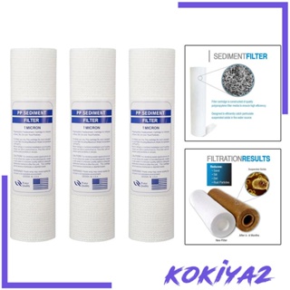 [Kokiya2] ไส้กรองน้ําโพลีโพรพีลีน 1/5 PP ขนาด 10 นิ้ว x2.5 นิ้ว แบบเปลี่ยน สําหรับบ้าน 3 ชิ้น