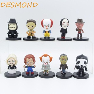 Desmond โมเดลฟิกเกอร์ PVC รูปชัคกี้เลื่อยน่ากลัว ของเล่นสําหรับเด็ก 10 ชิ้น ต่อล็อต