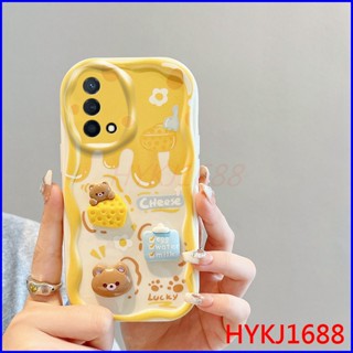 เคส Oppo A95 เคส Oppo A74 4G เคสโทรศัพท์มือถือ ซิลิโคนนิ่ม tpu ลายตุ๊กตาครีม 3D สําหรับ NYGZ