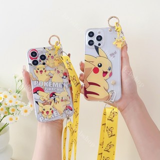 เคสโทรศัพท์มือถือนิ่ม ลายการ์ตูนปิกาจูน่ารัก พร้อมสายคล้องมือ สําหรับ XIAOMI 13 Pro 13Lite 13Ultra 12 Pro 12Lite 12Ultra 12T Pro 11 Pro 11Lite 11Ultra 11T Pro 10 Pro 10Lite 10T Pro