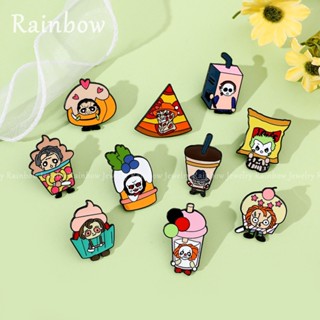 [Rainbow] เข็มกลัด รูปการ์ตูนผี อาหารตลก ฟิล์มสยองขวัญ สไตล์ยุโรป และอเมริกา สําหรับตกแต่งกระเป๋าเป้สะพายหลัง