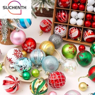 Suchenth ลูกบอลพลาสติก เนื้อแมตต์ แวววาว สําหรับแขวนตกแต่งต้นคริสต์มาส 44 ชิ้น