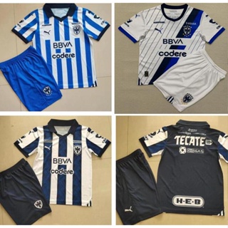 เสื้อกีฬาแขนสั้น ลายทีมชาติฟุตบอล Monterrey rayados 2023-24 ชุดเหย้า สําหรับเด็ก และผู้ใหญ่