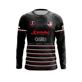 เสื้อกีฬาแขนยาว ลายทีม Kurodai สีดํา สําหรับตกปลา