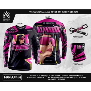 เสื้อยืดแขนยาว ลาย Adriatico x Vivi Moto Riding Jersey