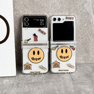 เคสโทรศัพท์มือถือแบบใส กันกระแทก ลายหน้ายิ้มน่ารัก แฟชั่น สําหรับ Samsung Galaxy Z Flip 4 Z Flip 3 Z Flip 5 Z Flip 5 Z Flip 4 Z Flip 3