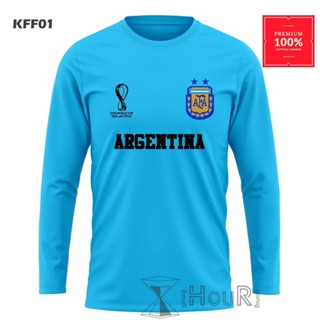 เสื้อยืดแขนยาว ผ้าฝ้าย 100% พิมพ์ลาย ARGENTINA Ball คุณภาพสูง COMBED 24S