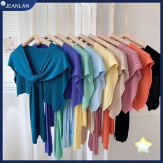 Jeanlan ผ้าคลุมไหล่ ผ้าพันคอ ผ้าถัก แฟชั่น สีพื้น สําหรับห้องแอร์