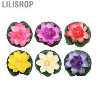 Lilishop 6pcs Artificial Pond Plants 6 Colors Lightweight Durable DIY Making Floating