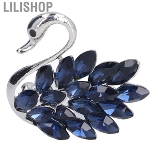 Lilishop Brooch Swan Shape Premium Alloy Exquisite Eye Catching Blue For Party