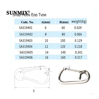 [ ตะขอสปริง สเตนเลส 4 ขนาด 6 มม. ถึง 12 มม. 6x60 มม.