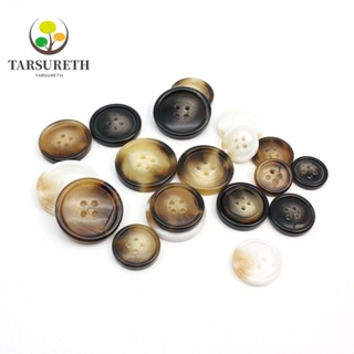 Tarsureth กระดุมทรงกลม ขนาดใหญ่ 15 มม. 20 มม. 25 มม. สีน้ําตาล สีดํา สีขาว สําหรับเย็บผ้า งานฝีมือ DIY