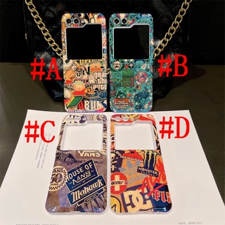 เคสแข็ง Samsung Galaxy Z Flip5 Z Flip4 Z Flip3 Fashion Cartoon Doodle ดูเดิล Bluray Design Hard Case