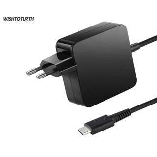 ☼Wt อะแดปเตอร์ชาร์จแล็ปท็อป ปลั๊ก EU US 65W Type-C USB-C สําหรับ MacBook Pro 12 13