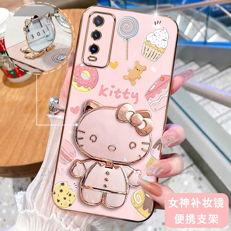 เคส Vivo Y20 Y20S Y20I Y12A Y12S 3D พร้อมกระจกแต่งหน้า แบบพกพา สําหรับ