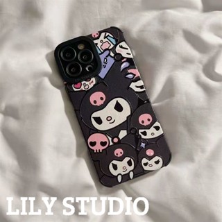 SANRIO เคสโทรศัพท์มือถือหนัง ผิวด้าน ลายซานริโอ้ คุโรมิน่ารัก สําหรับ IPhone 11 14 Pro Max 13 Pro Max 12 IPhone X XS XR XS Max IPhone 7 8 Plus