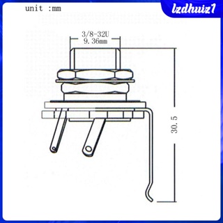[Lzdhuiz1] ซ็อกเก็ตแจ็คโมโนทองเหลือง 6.35 มม. 1/4 นิ้ว สําหรับกีตาร์ไฟฟ้า เบส 2 ชิ้น