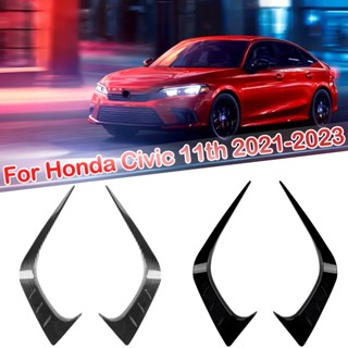 ไฟตัดหมอกด้านหน้า ABS คาร์บอน สีดํามันวาว สําหรับ Honda Civic 11th Gen 2021 2022 2023