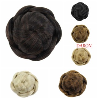 Daron ผมปลอม สีน้ําตาล อินเทรนด์ ผู้หญิง สังเคราะห์ Hanfu ผม Chignon ต่อผม หญิง ทนความร้อน ไฟเบอร์ โดนัท ตรง ลูกกลิ้ง แฮร์พีซ