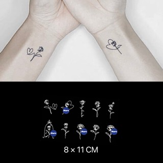 【Mars Tattoo】ใหม่ สติกเกอร์รอยสักชั่วคราว ลายดอกไม้ สไตล์เกาหลี ติดทนนาน 2 สัปดาห์ X127