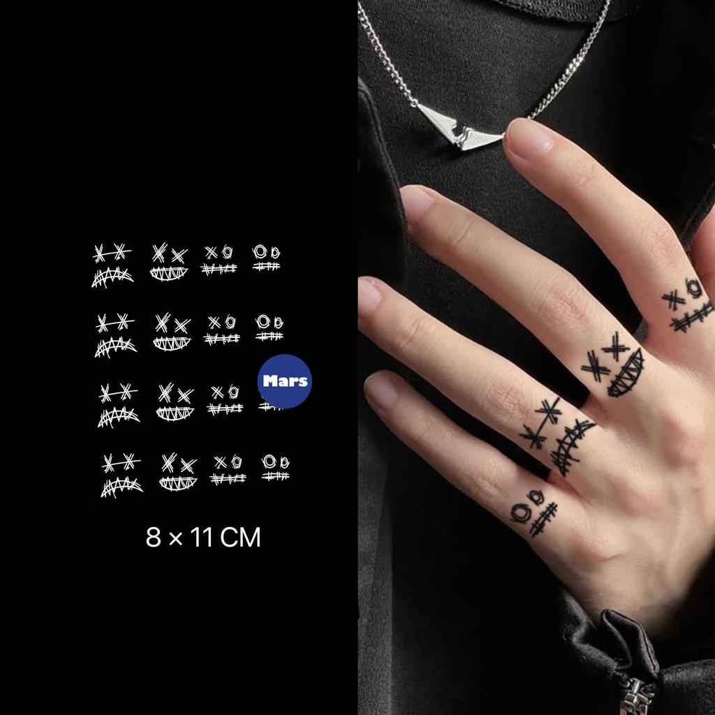 Mars Tattoo NEW Technology Magic ติดทนนาน 2 สัปดาห์ สติ๊กเกอร์รอยสักกึ่งถาวร อีโมจิ X002