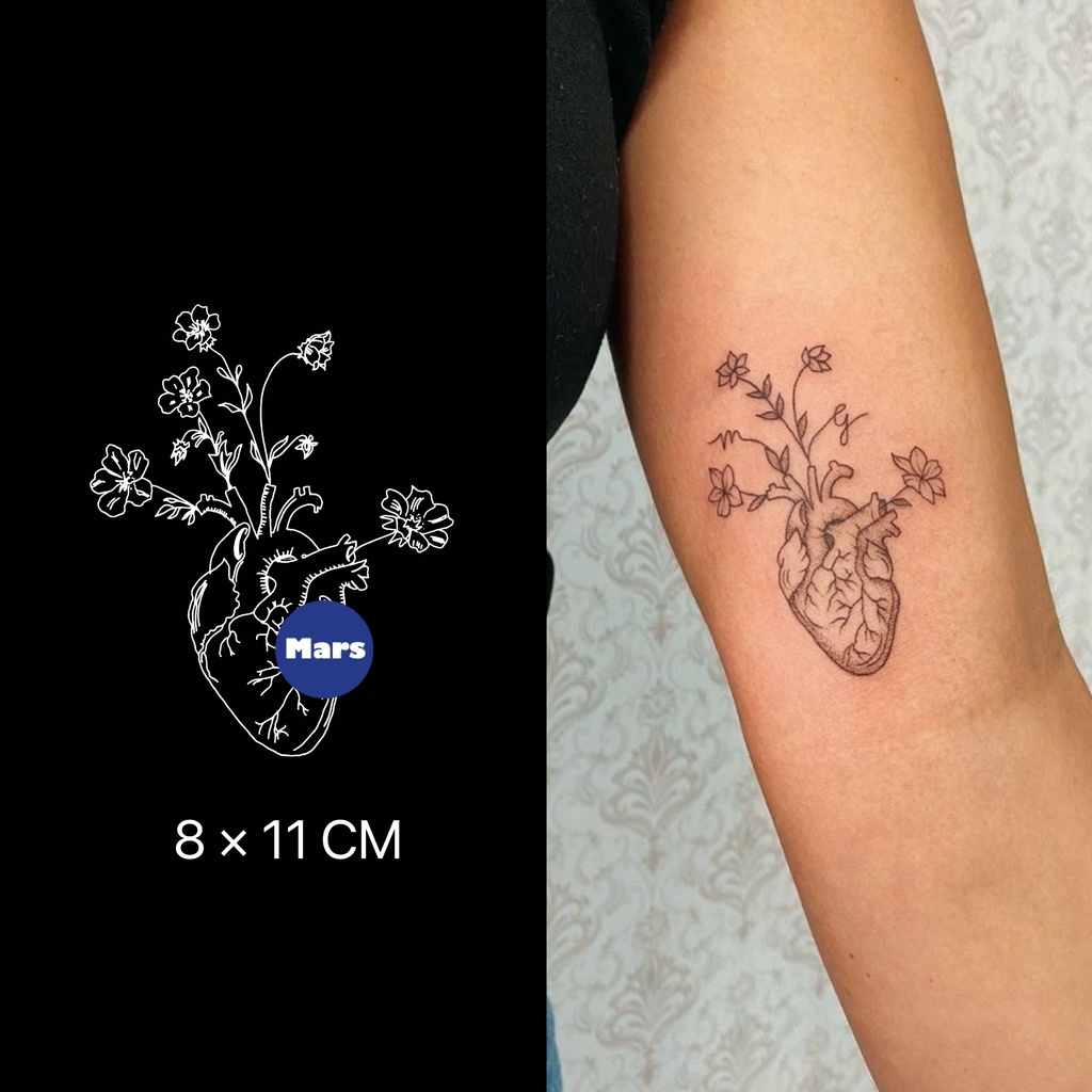 Mars Tattoo NEW Technology Magic - รอยสักชั่วคราว lasting 2 สัปดาห์, สติ๊กเกอร์รอยสัก, แบบ X077