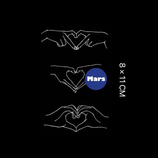 【Mars Tattoo】ใหม่ สติกเกอร์รอยสักชั่วคราว ลายหัวใจรัก กึ่งถาวร 2 สัปดาห์ ติดทนนาน X087