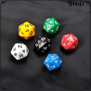 [ขาตั้ง] ลูกเต๋าเล่นเกม D20 RPG หกสีทึบแสง 1# 6 ชิ้น