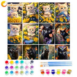 Oil Painting By Numbers Animal Acrylic Paint On Canvas Painting By Numbers Cute Cat Home Living Room Craft