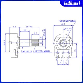 [Lzdhuiz1] โพเทนชิโอมิเตอร์ควบคุมระดับเสียงเพลายาว 18 มม. สําหรับไฟฟ้า 4 ชิ้น