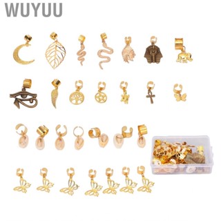 Wuyuu Hair Pendants  Rings Set 28pcs Dreadlocks Gold for Parties